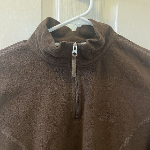 The North Face Brown Quarter Zip Fleece Pullover Top TKA 100 Women’s Size M - Picture 6 of 12